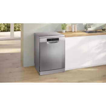 Indaplovė Bosch Serie 2 SMS25GI09F – laisvai pastatoma, 12 komplektų, 60 cm, 46 dB, šilumokaičio džiovinimas