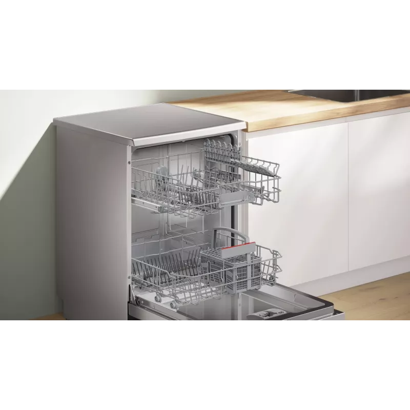 Indaplovė Bosch Serie 2 SMS25GI09F – laisvai pastatoma, 12 komplektų, 60 cm, 46 dB, šilumokaičio džiovinimas