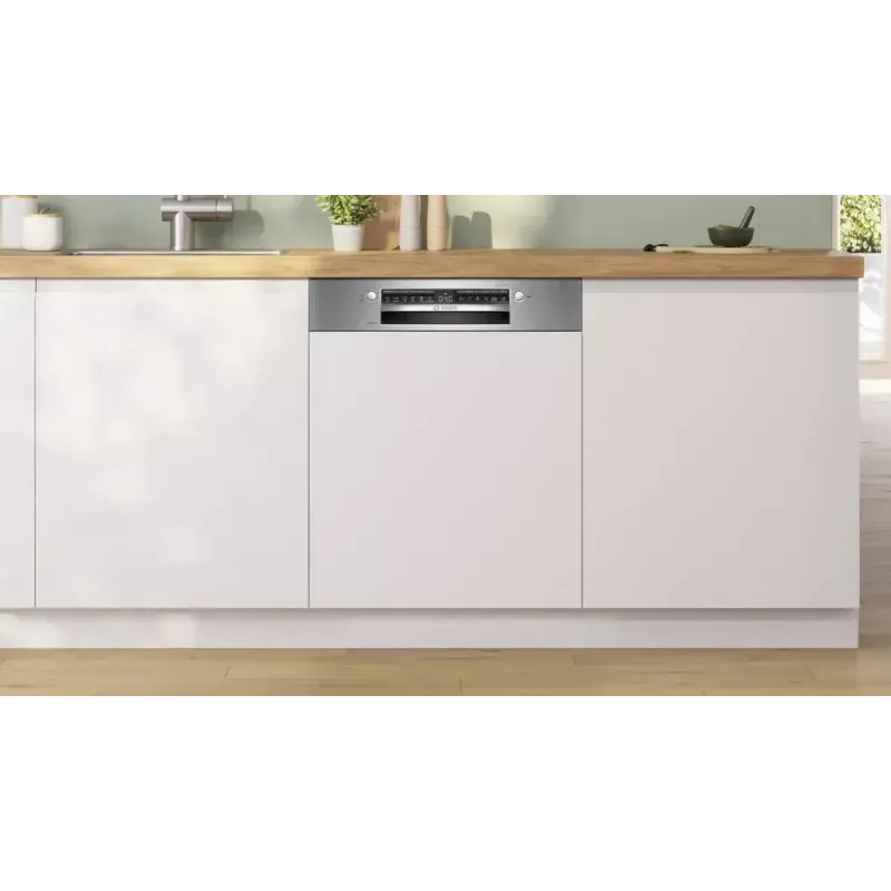 Indaplovė įmontuojama Bosch SMI4EVS04E, pilno dydžio 60 cm, 13 komplektų, energijos klasė D, 6 programų, Wi‑Fi, 46 dB