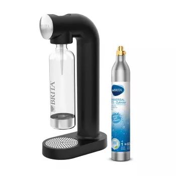 Gazuotas vandens aparatas BRITA sodaONE Black Silver – gazuoto vandens gamintuvas, 60 L talpa, be BPA, 450×129×240 mm