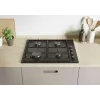 Candy Idea CHW6LBB juoda įmontuojama dujinė kaitlentė 60 cm 4 zonos