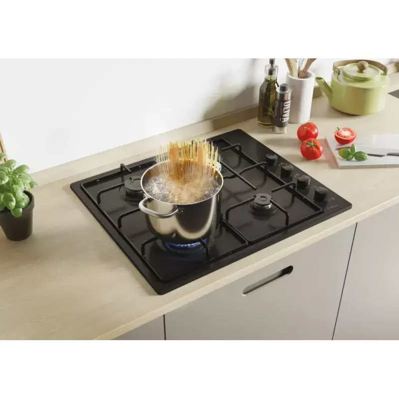 Candy Idea CHW6LBB juoda įmontuojama dujinė kaitlentė 60 cm 4 zonos
