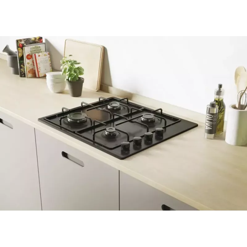 Candy Idea CHW6LBB juoda įmontuojama dujinė kaitlentė 60 cm 4 zonos