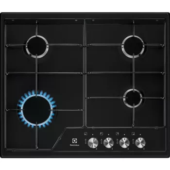 Electrolux EGS6424K Juoda įmontuojama 60 cm dujinė kaitlentė 4 zonos