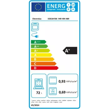 Įmontuojama elektrinė orkaitė Electrolux EOC6H76X – 72 L, konvekcija, grilis, garai, skaitmeninis laikmatis