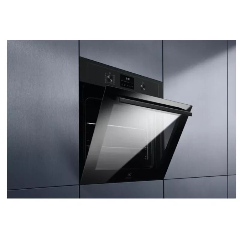 Įmontuojama elektrinė orkaitė Electrolux EOD4P57H – 72 L, pirolizė, garai, konvekcija, grilis 2300 W, juoda