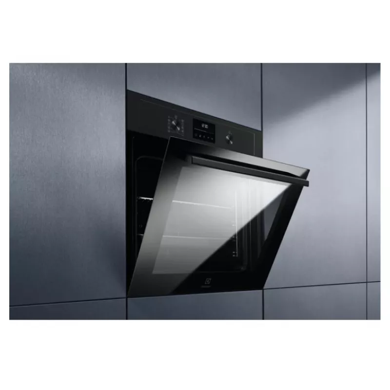 Įmontuojama elektrinė orkaitė Electrolux EOD4P57H – 72 L, pirolizė, garai, konvekcija, grilis 2300 W, juoda