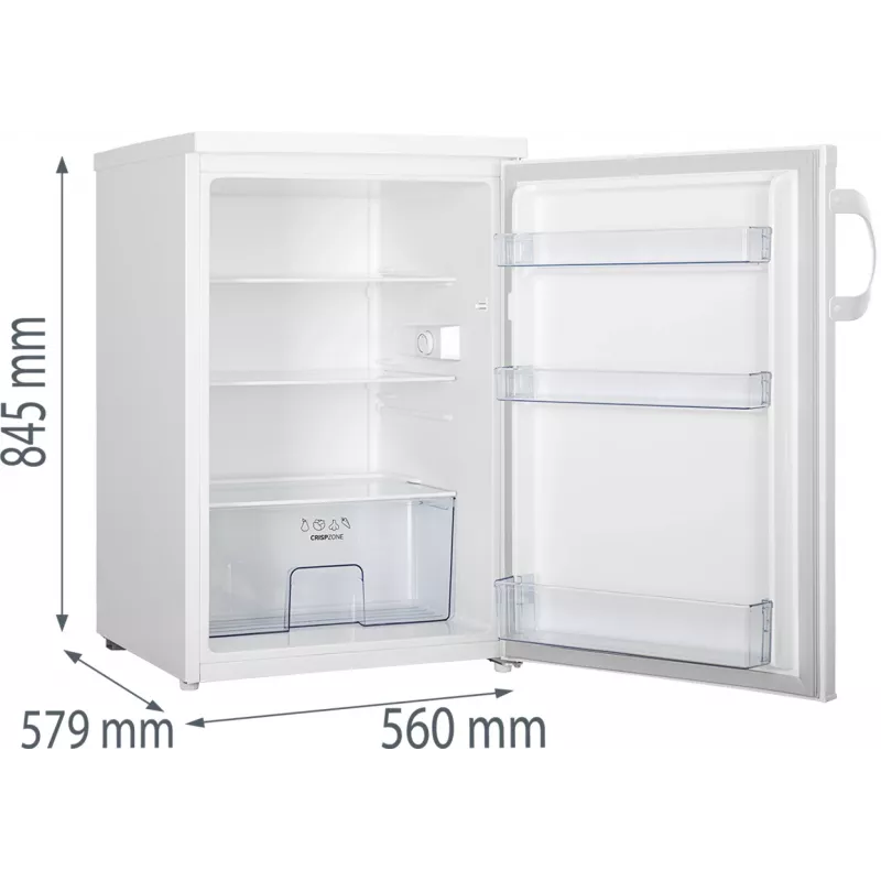 Laisvai pastatomas šaldytuvas Gorenje R492PW – 133 l, baltas, reversinės durelės, LED apšvietimas, rankinis valdymas