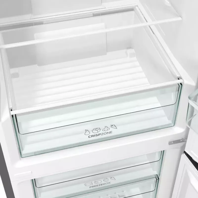 Laisvai pastatomas šaldytuvas-šaldiklis Gorenje NRK6202EXL4, 331 l (šaldytuvas 235 l / šaldiklis 96 l), nerūdijantis plienas, LED ekranas