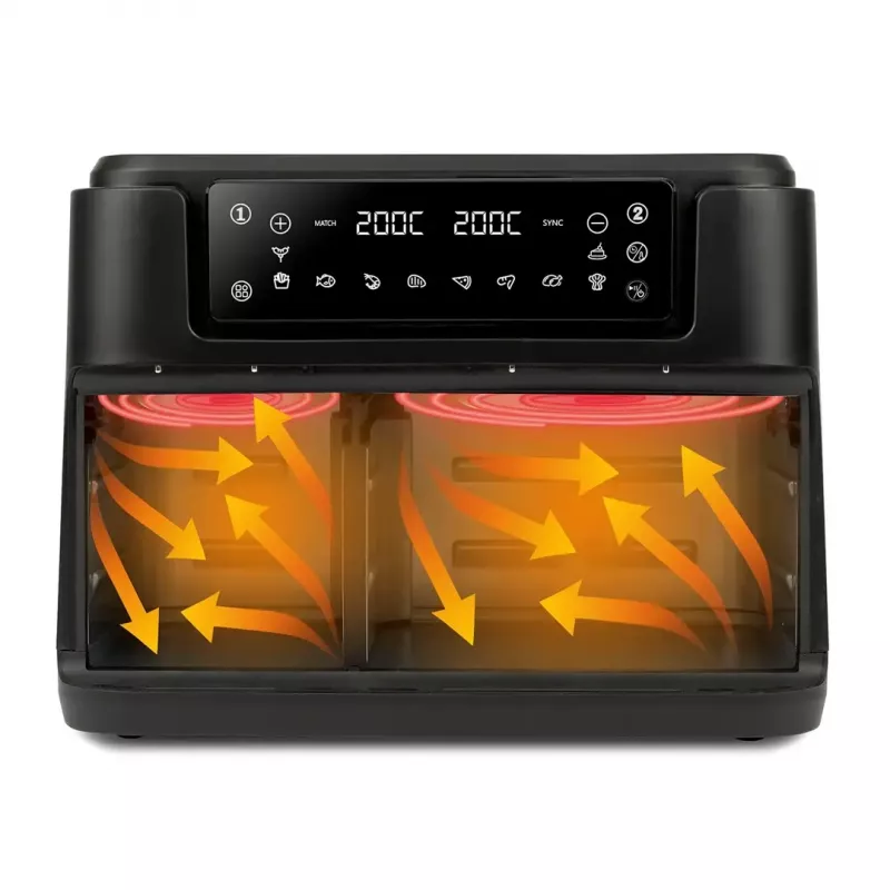 Karšto oro gruzdintuvė Girmi FG26, dviejų krepšių, 9 L (5,5 L + 3,5 L), 2400 W, 10 programų, iki 200 °C