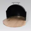 Duonos dėžutė Maestro MR-1678G-BLACK ovali, plastikas su bambuko dangčiu, 350×200×250 mm