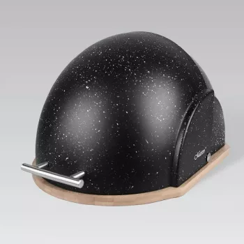 Duonos dėžutė Maestro MR-1678G-BLACK ovali, plastikas su bambuko dangčiu, 350×200×250 mm