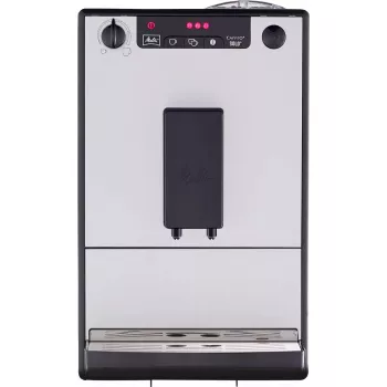 Espreso aparatas MELITTA SOLO E950-766, 1,2 L vandens talpa, įmontuotas malūnėlis, 1400 W, sidabrinis