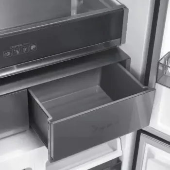Laisvai pastatomas šaldytuvas MPM MPM-503-SSI-11, 505 l, šaldiklio durys atsidaro į abi puses, energijos klasė E