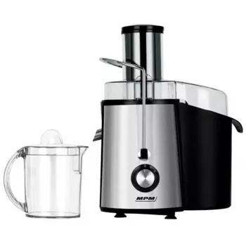 Išcentrinė sulčiaspaudė MPM MSO-18-M, 1000 W, 1 L talpa, 2 greičiai, nerūdijantis plienas, juoda/sidabrinė