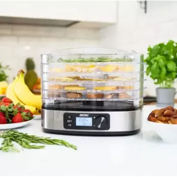 Džiovintuvas MPM MSG-12, 6 padėklų, 380 W, 35–75 °C, 0,5–36 h laikmatis, nerūdijančio plieno korpusas