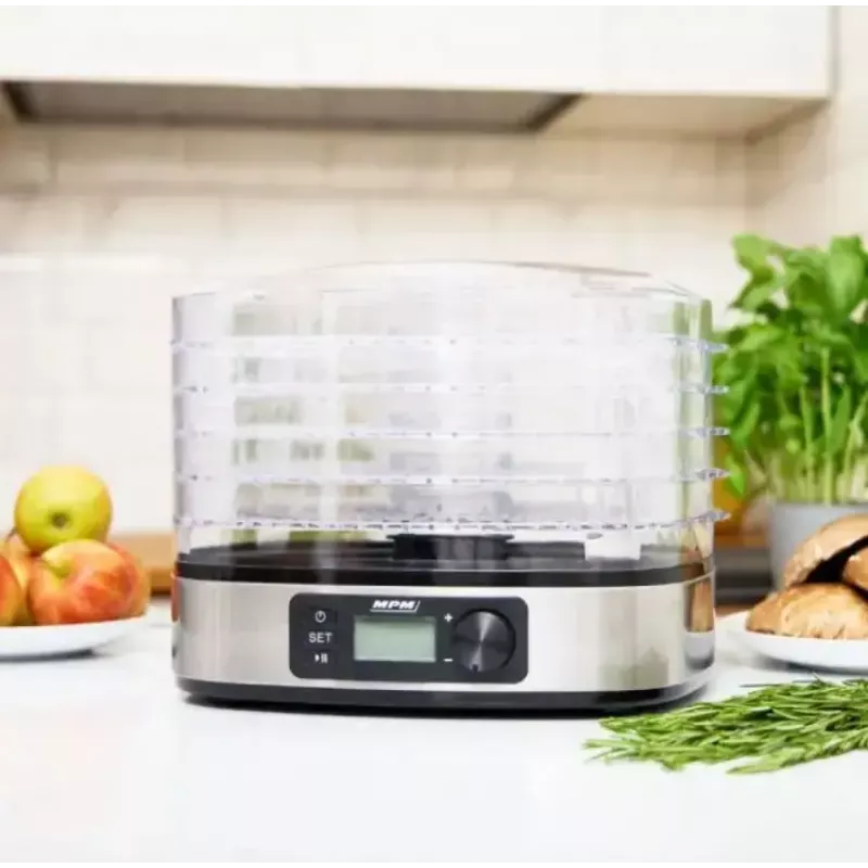 Džiovintuvas MPM MSG-12, 6 padėklų, 380 W, 35–75 °C, 0,5–36 h laikmatis, nerūdijančio plieno korpusas
