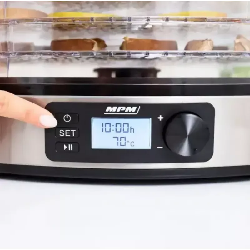 Džiovintuvas MPM MSG-12, 6 padėklų, 380 W, 35–75 °C, 0,5–36 h laikmatis, nerūdijančio plieno korpusas