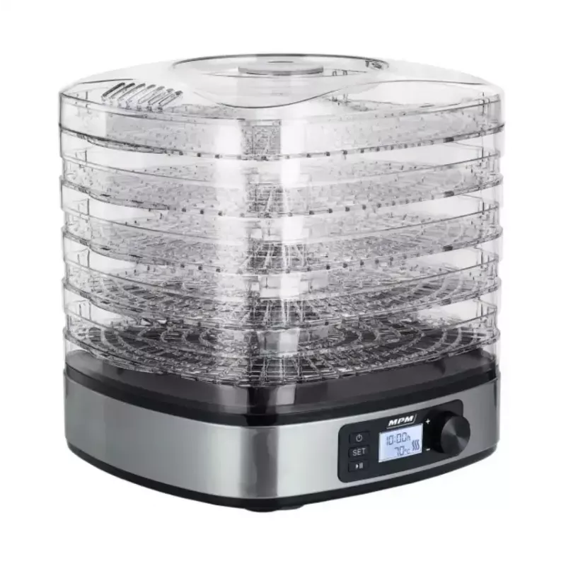 Džiovintuvas MPM MSG-12, 6 padėklų, 380 W, 35–75 °C, 0,5–36 h laikmatis, nerūdijančio plieno korpusas