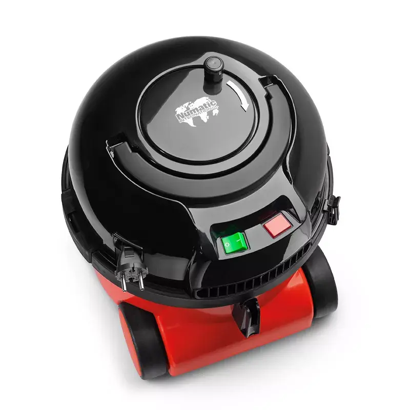 Cilindrinis dulkių siurblys NUMATIC HENRY HVR200-11 — 9 L dulkių maišas, 620 W, HEPA 11, 10 m laidas, raudonas