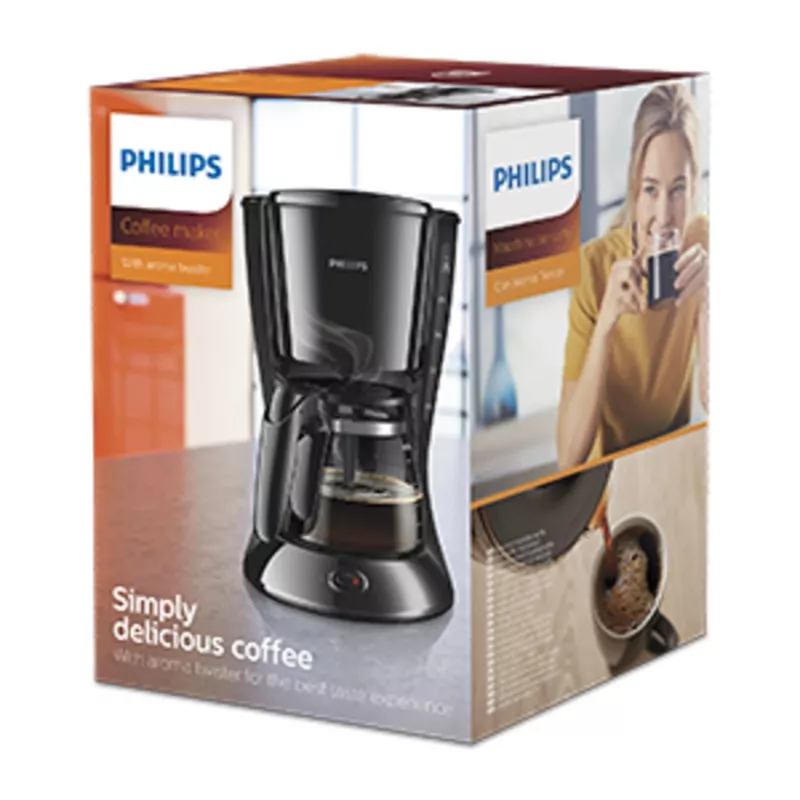 Philips Daily Collection HD7461/20 Kavos virimo aparatas, lašelinis kavos virimo aparatas, 1.2 l, malta kava, 1000 W, juoda
