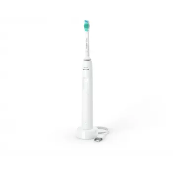 Dantų šepetėlis garsinis Philips 2100 serijos HX3651/13 – įkraunamas suaugusiųjų garsinis dantų šepetėlis, 2 min. laikmatis, baltas, 1 šepetėlio galvutė