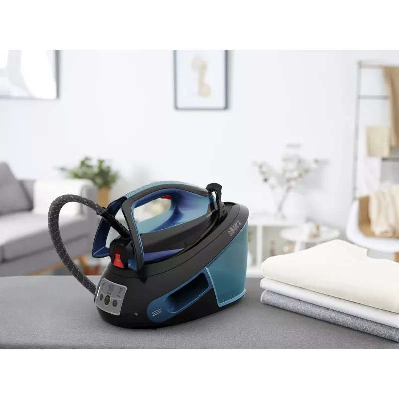 Garų lygintuvas Tefal Express Vision SV8151, 2800 W, 1,8 l, Durilium AirGlide Autoclean padas, mėlyna, juoda