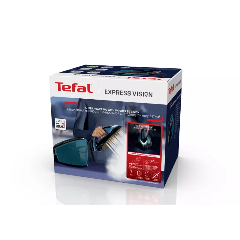 Garų lygintuvas Tefal Express Vision SV8151, 2800 W, 1,8 l, Durilium AirGlide Autoclean padas, mėlyna, juoda
