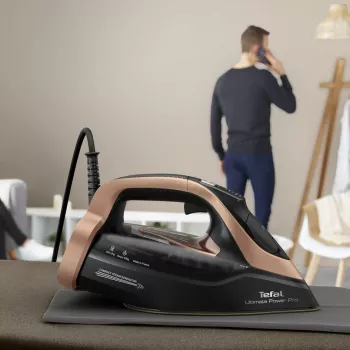 Tefal Ultimate Power Pro FV9E50 sausas ir garinis lygintuvas Durilium AirGlide Autoclean padas 3200 W juoda, vario spalva