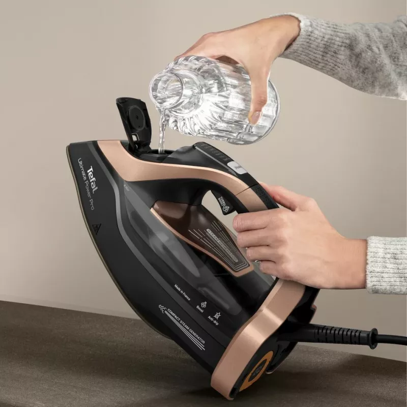 Tefal Ultimate Power Pro FV9E50 sausas ir garinis lygintuvas Durilium AirGlide Autoclean padas 3200 W juoda, vario spalva
