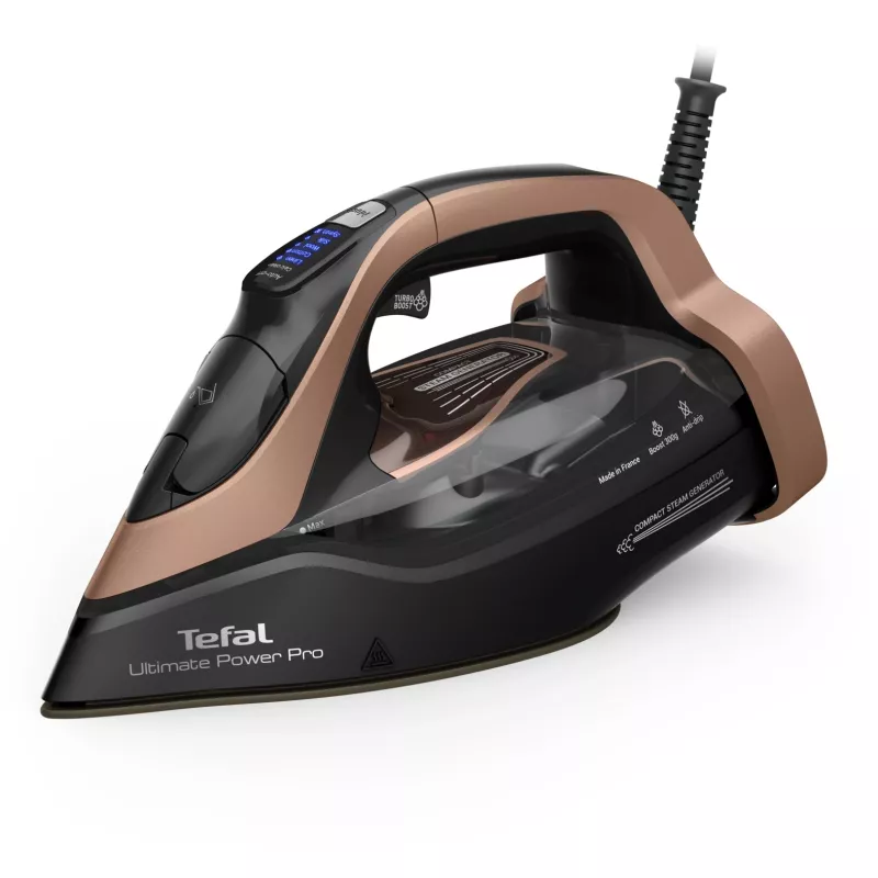Tefal Ultimate Power Pro FV9E50 sausas ir garinis lygintuvas Durilium AirGlide Autoclean padas 3200 W juoda, vario spalva