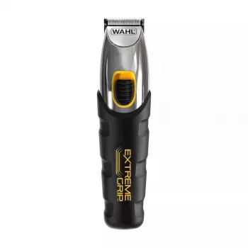 Plaukų kirpimo mašinėlė Wahl Extreme Grip AC/Baterija, belaidė, Li‑Ion, 240 min veikimo laikas, 12 ilgio pakopų, nerūdijančio plieno peilis, pjovimo plotis 3 cm, juoda