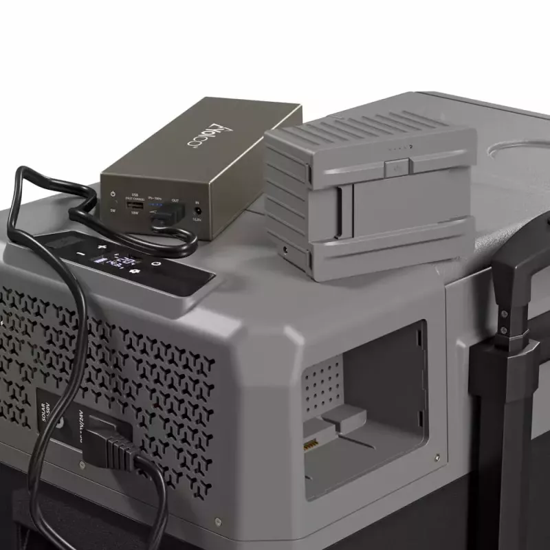 Nešiojamas šaldytuvas Yolco BCX30 GREY – 28 l talpa, N‑T klimato klasė, 48 dB, F energijos klasė