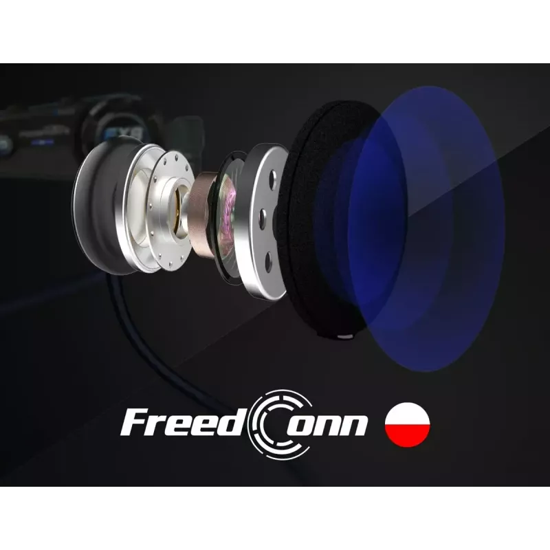 Šalmo ausinės FreedConn T-MAX S V4 PRO SINGLE – Bluetooth 5.1, intercomas iki 1000 m, FM radijas, 11 h pokalbių laiko, LiPo 500 mAh