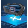 Motociklininkų interkomo ausinės FreedConn FX juodos – Bluetooth 5.0, IP67, atstumas 2000 m, 30 h pokalbio laiko