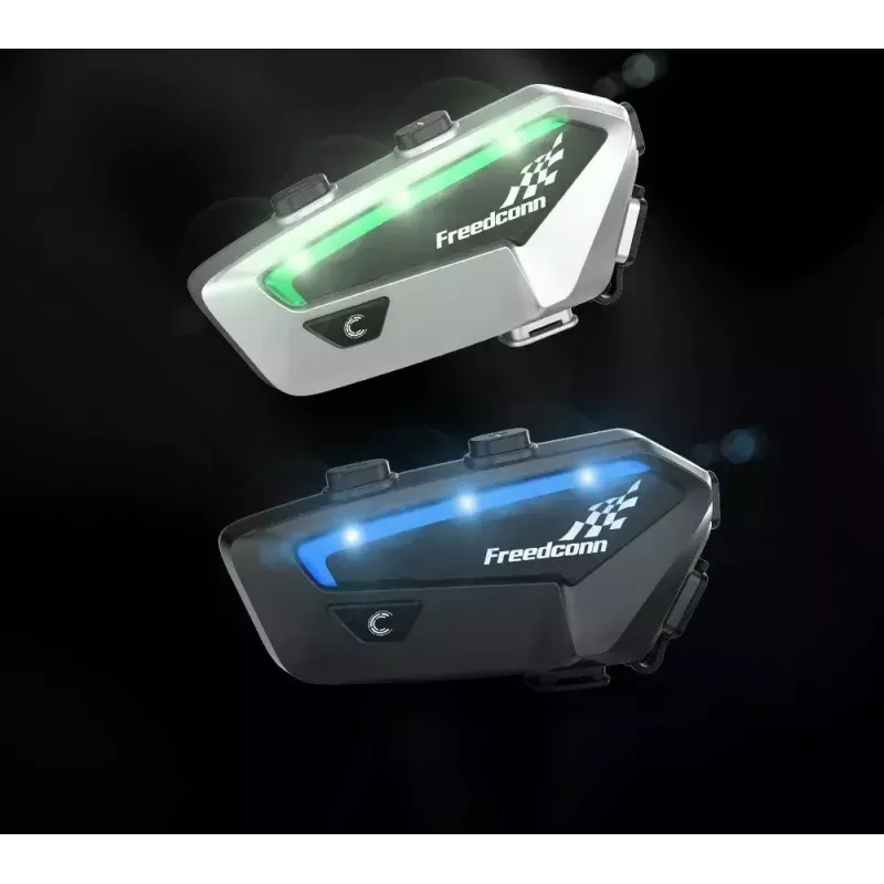 Motociklininkų interkomo ausinės FreedConn FX juodos – Bluetooth 5.0, IP67, atstumas 2000 m, 30 h pokalbio laiko
