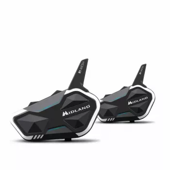 Midland R1 MESH tarpusavio ryšio sistema motociklininkams, maksimalus atstumas 2000 m, atspari vandeniui IPX6, juoda/balta