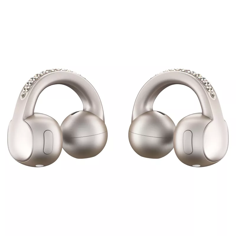 Ausinės Motorola Moto Buds Loop belaidės ausų segtuvai, dvipusės, Dolby Atmos, Bluetooth 5.0, ANC, 8 h grojimas, įkrovimo dėklas 520 mAh, smėlio spalvos