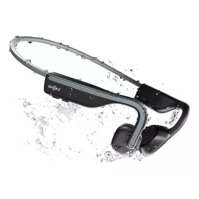 SHOKZ OpenMove belaidės ausinės kaklo juosta sportui Bluetooth pilka