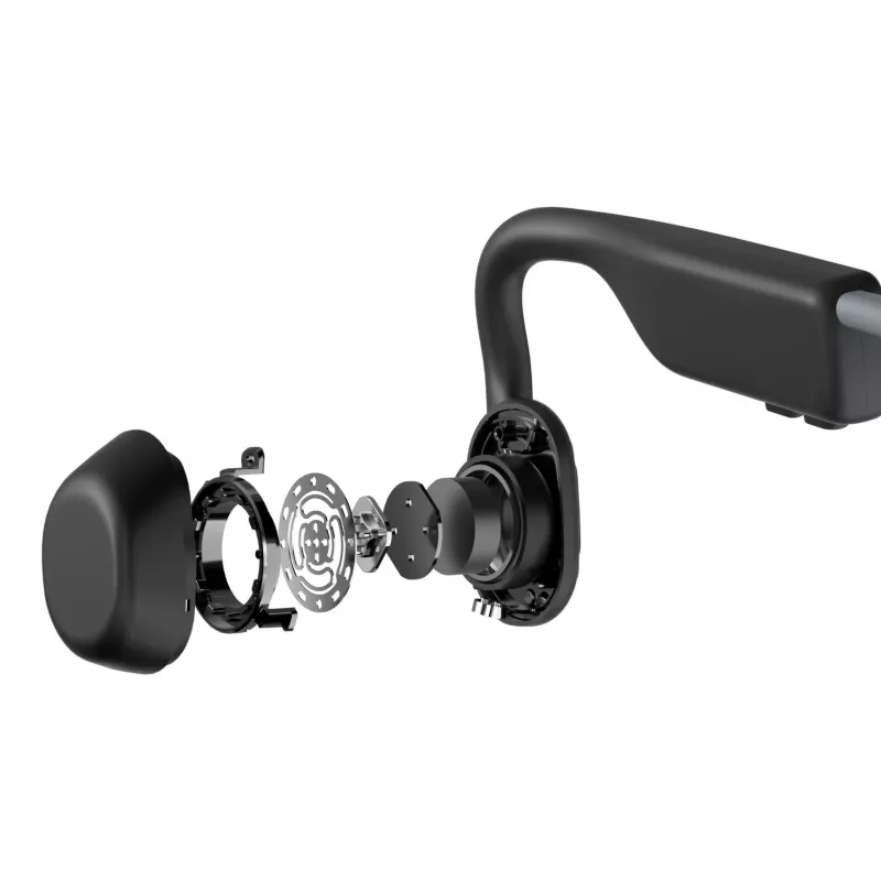 SHOKZ OpenMove belaidės ausinės kaklo juosta sportui Bluetooth pilka
