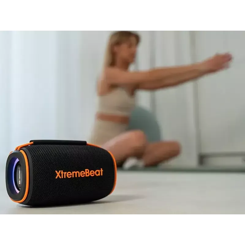 Nešiojamas stereo garsiakalbis TRACER XtremeBeat TWS — 15 W, IPX6, Bluetooth 5.3, 6 h, AUX/USB, mikrofonas