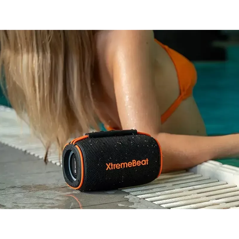 Nešiojamas stereo garsiakalbis TRACER XtremeBeat TWS — 15 W, IPX6, Bluetooth 5.3, 6 h, AUX/USB, mikrofonas