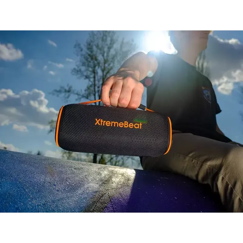 Nešiojamas stereo garsiakalbis TRACER XtraVox XL TWS BT RGB — 25W RMS, IPX6, Bluetooth 5.3, AUX, USB-A