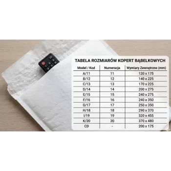 Vokas su burbuline plėvele BSTech K20 — 370 x 480 mm, 50 vnt., apsauginis pašto vokas
