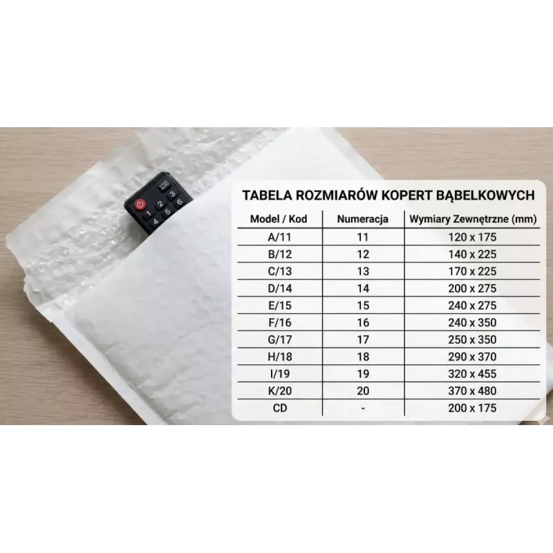 Vokas su burbuline plėvele BSTech K20 — 370 x 480 mm, 50 vnt., apsauginis pašto vokas