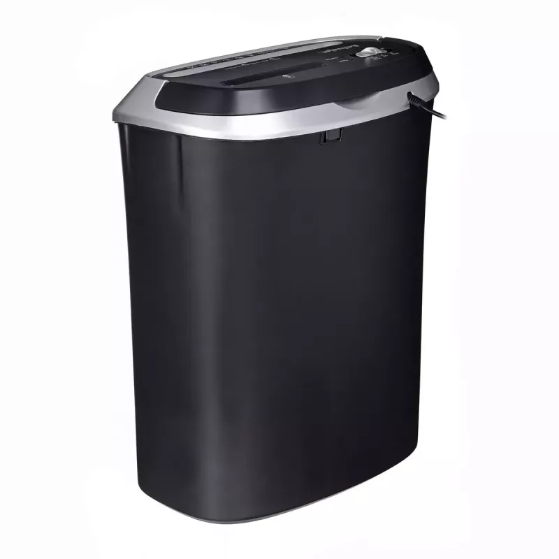 Popieriaus smulkintuvas ActiveJet ASH-1201D, juostinis pjovimas 5×38 mm, 22 cm įvadas, 12 lapų talpa, 25 L krepšelis, P-3, juodas