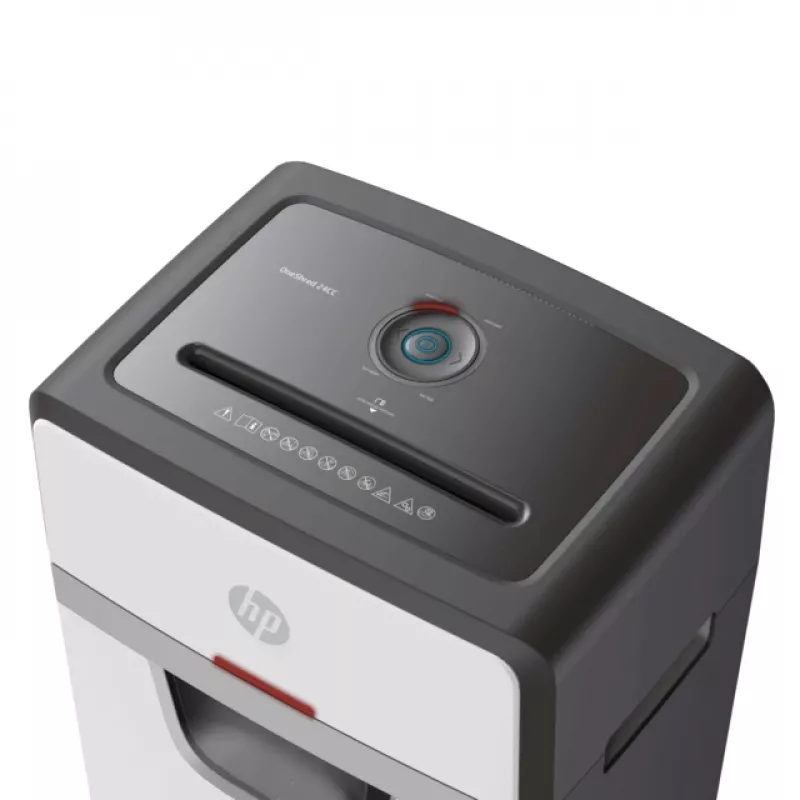 HP OneShred 24CC popieriaus smulkintuvas, dalelių pjovimas, 65 dB, 22 cm, baltas, juodas