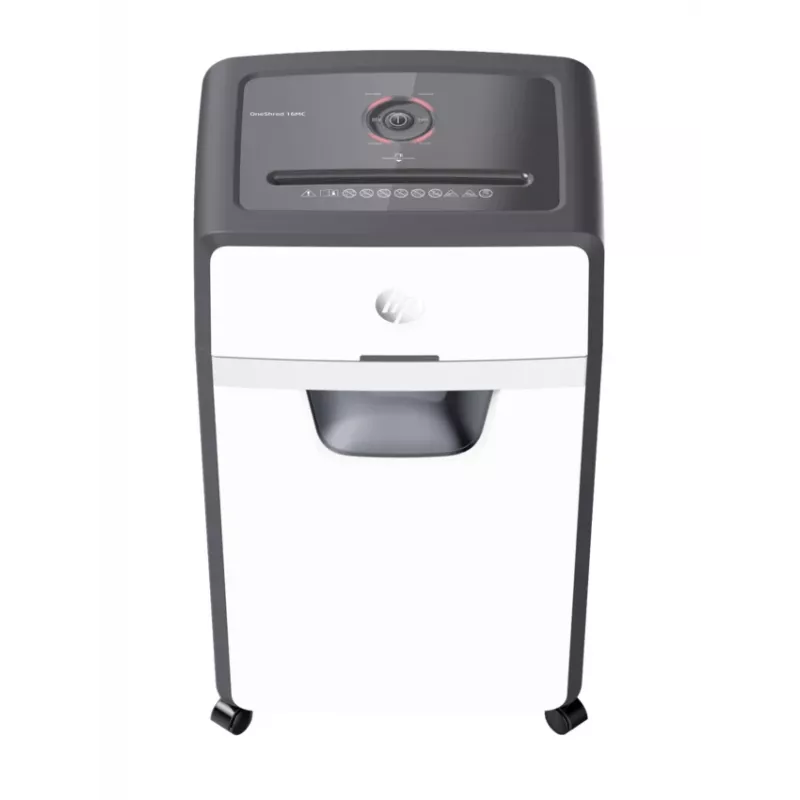 HP OneShred 16MC (HP 2808) mikro pjūvio popieriaus smulkintuvas, 65 dB, 22 cm, baltas, juodas