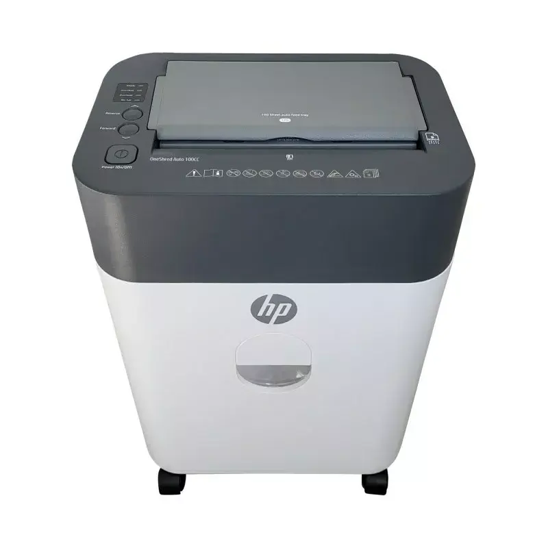 HP OneShred Auto 100CC popieriaus smulkintuvas, kryžminis pjovimas, 68 dB, 22 cm, baltas