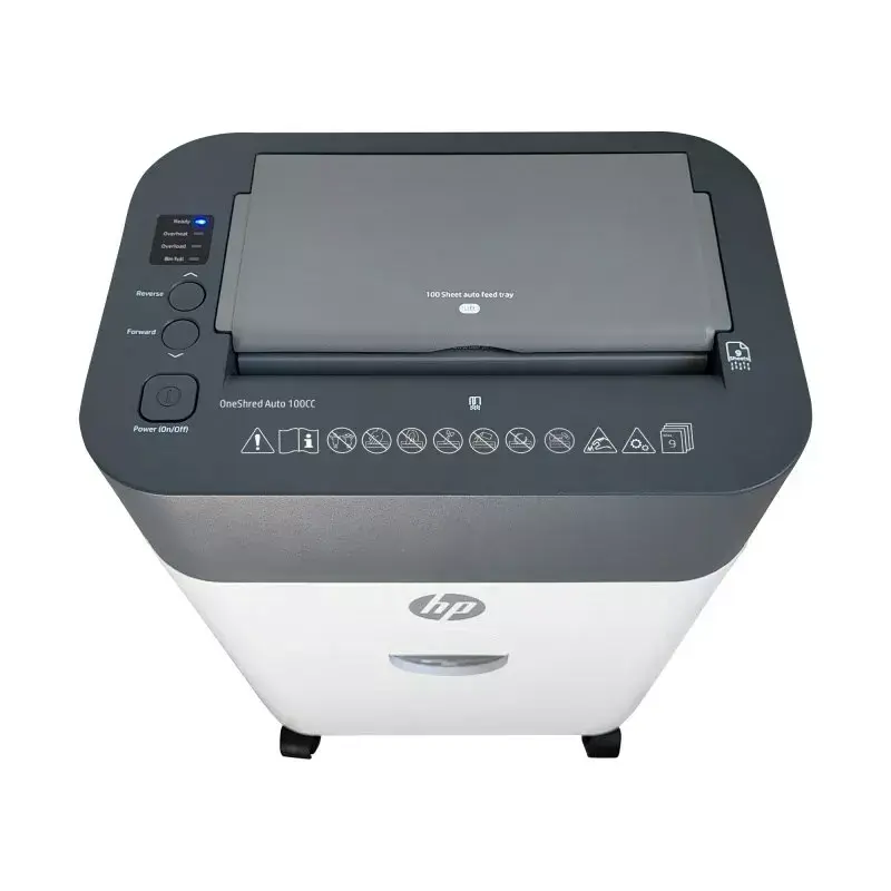 HP OneShred Auto 100CC popieriaus smulkintuvas, kryžminis pjovimas, 68 dB, 22 cm, baltas